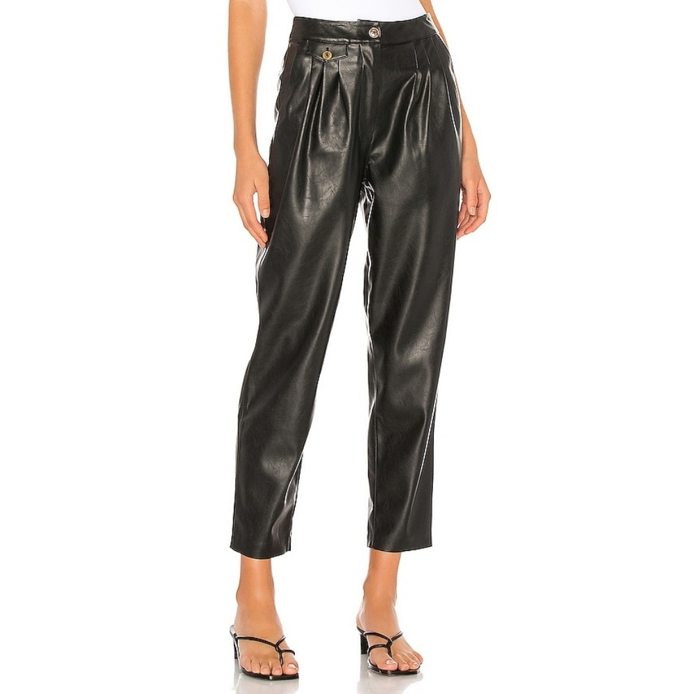 BlankNYC Vegan Leather‎ Pleated Caorrot Leg Pants